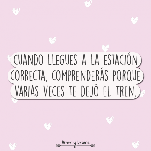 Cuando llegues a la estacion correcta comprenderas porque varias veces te dejo el tren