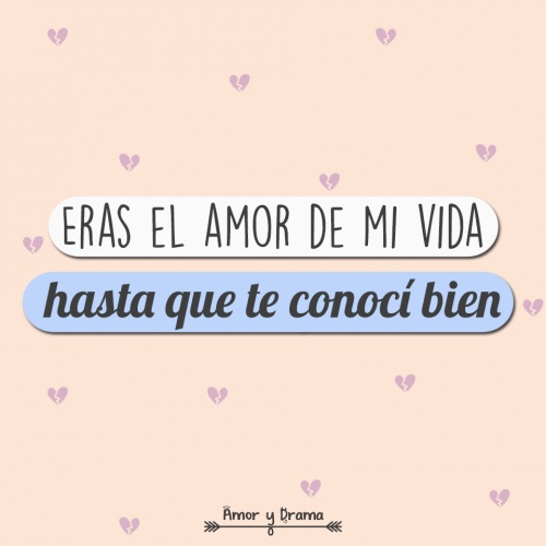 Eras el amor de mi vida hasta que te conoci bien
